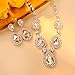 Miraculous Garden 3 Pack Women Jewelry Set Rhinestone Necklace Bangle Bracelet and Rhinestone Crystal Teardrop Dangle Earrings for Wedding Party