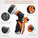 PAMAPIC Hose Nozzle Garden Hose Nozzle Hose Spray Nozzle Leak Free High Pressure Heavy Duty 8 Pattern for Watering Plant Washing Cars Pets