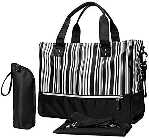 LNGLAT Diaper Bag Tote Baby Nappy Tote Bag with Baby Changing Pad, Insulated Bottle Holder & Stroller Straps