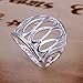 Hot Style Noble Jewelry 925 Silver Plated Fashion Women Ring Thumbs Skeleton Size 8