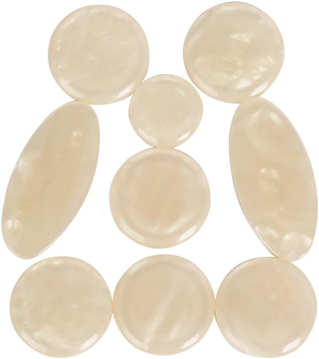 ammoon 9pcs White Mother of Pearl Shell Key Button Inlays for Tenor/Alto/Soprano Sax Saxophone