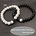 UEUC Distance Couple Bracelet His and Hers Black Matte Agate & White Stone 8mm Beads Bracelet