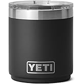YETI Rambler 10 oz Stackable Lowball 2.0, Vacuum Insulated, Stainless Steel with MagSlider Lid, Black