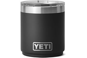 YETI Rambler 10 oz Stackable Lowball 2.0, Vacuum Insulated, Stainless Steel with MagSlider Lid, Black