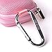 Case Star Rectangle-Shaped Hard EVA Case Bag and Silver Color Climbing Carabiner for Earphone Headset MP3/MP4 Bluetooth Earbuds iPod Shuffle FiiO L9 L-Shaped Line Out Dock (LOD) Cable with Mesh Pocket, Zipper Enclosure, and Durable Exterior with Case Star Cost-free Velvet Cell Phone Bag (Rectangular Case - Pink)