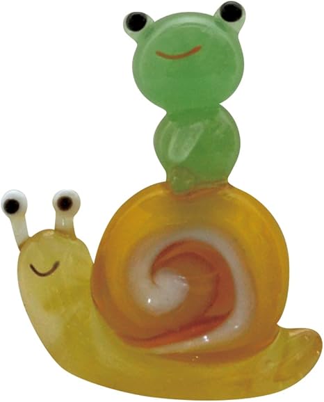 Amazon Co Jp かわいい カエル 手作り ガラス細工 カタツムリ 乗り