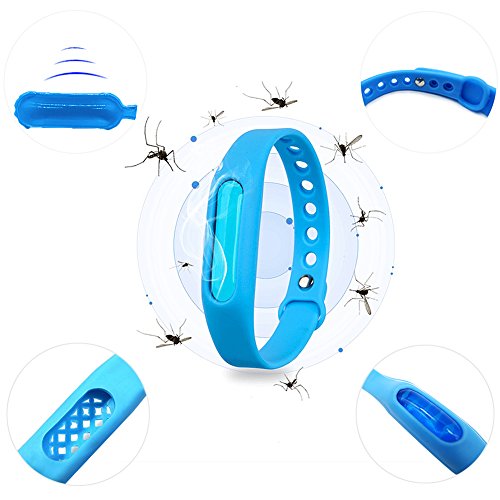 Mosquito Repellent Bracelets, ZALALOVA 6-Packs Natural Deet Free Insect Travel Repellent Wristband Bangle for Kis & Adults Outdoor & Indoor, Barbeque Grilling Against Bugs, Pests with Free replacement