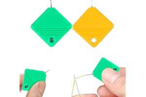 WUSAIRX Needle Threaders, 2024 Newest Automatic Needle Threaders for Hand Sewing, Embroidery Floss, Sewing Machine Needle Threader, Sewing Supplies Tool, Fits All Needle Sizes (Green+Yellow)