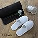 Spa Slippers (12 Pairs) with Drawstring Bags - White Fluffy Closed Toe Disposable Slippers - Two Size(S, L) Fits Most Men, Women - Perfect for Bathroom, Guests, Travel, Home, Wedding, Hotel Use