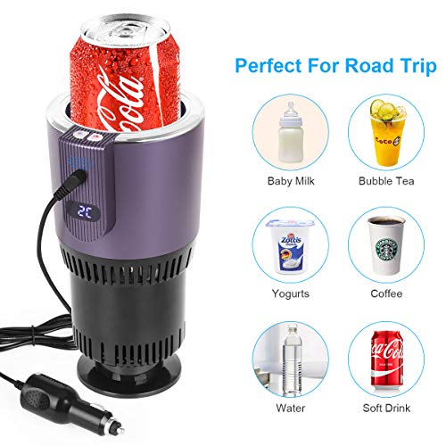KEYNICE 2-in-1 Smart Car Cup Warmer and Cooler, Smart Cup Mug Holder, 12V Electric Coffee Warmer with Temperature Display, Keep Beverage Cool and Warm Fits in Commuter Traveler Road Tripper
