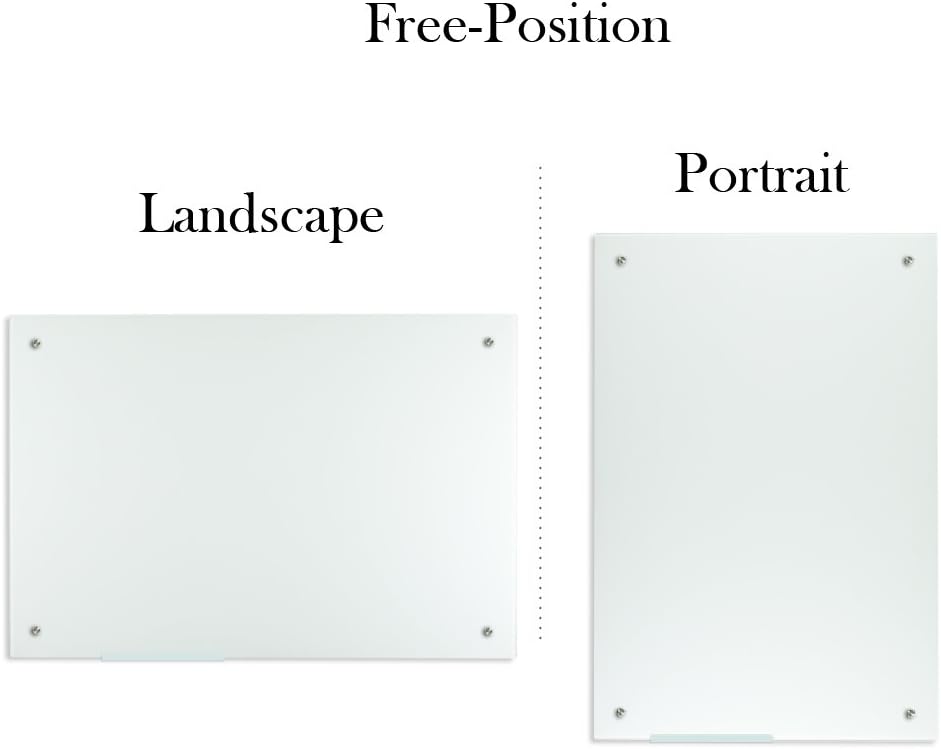 Lockways Glass Dry Erase Board – Ultra Whiteboard/White Board 36 x 24, Frameless, Clear Marker Tray, for Office, Home, School : Office Products