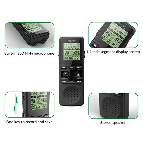 Miric-Audio-Recorder-Voice-Recorder-8GB-Portable-Multifunctional-Built-in-Full-Dual-Microphone-Stereo-Sound-Digital-Audio-Dictaphone-with-MP3-player-Charged-by-USB-or-Battery
