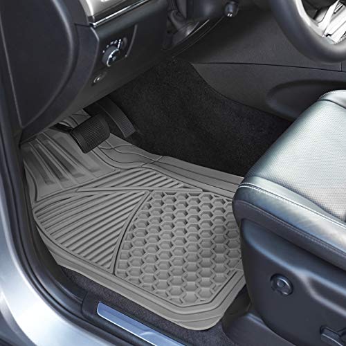 AmazonBasics 4 Piece Heavy Duty Car Floor Mat, Gray
