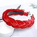 Velvet Braided Flock Padded Headband - AWAYTR Spanish Vintage Style Alice Hair band Matador Headband (Black + red + navy)