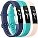 Vancle Bands Replacement for Fitbit Alta HR and Fitbit Alta (3 Pack), Newest Sport Replacement Wristbands with Secure Metal Buckle for Fitbit Alta HR/Fitbit Alta (Blue Teal Blush-Pink, Small)