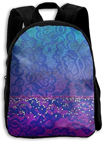 Kids Shoulder Backpack Purple Lace Adjustable Printed Boys Girls School Bag
