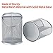 bonsaii 2-Pack Round Steel Mesh Pen Pencil Desk Holder Organizer 3 Compartments,Sliver(W6808)