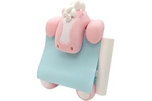 RhyNSky Sticky Note Holder Pop-up Note Dispenser with Pen Holder for Desk Office Home, Animal Design, 3x3 In, Pink & White, C23