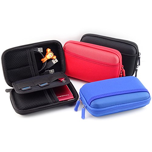 liangdongshop 2.5" Portable EVA Hard Drive Carrying Case USB Cable Memory Card Charger HDD Pouch(Black)