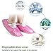 Airsspu Disposable Shoe Covers 50 Pairs Non-woven Shoes Cover Booties Shoe Covers Dust-Proof and Non-Slip Durable(50 Pairs Pink)