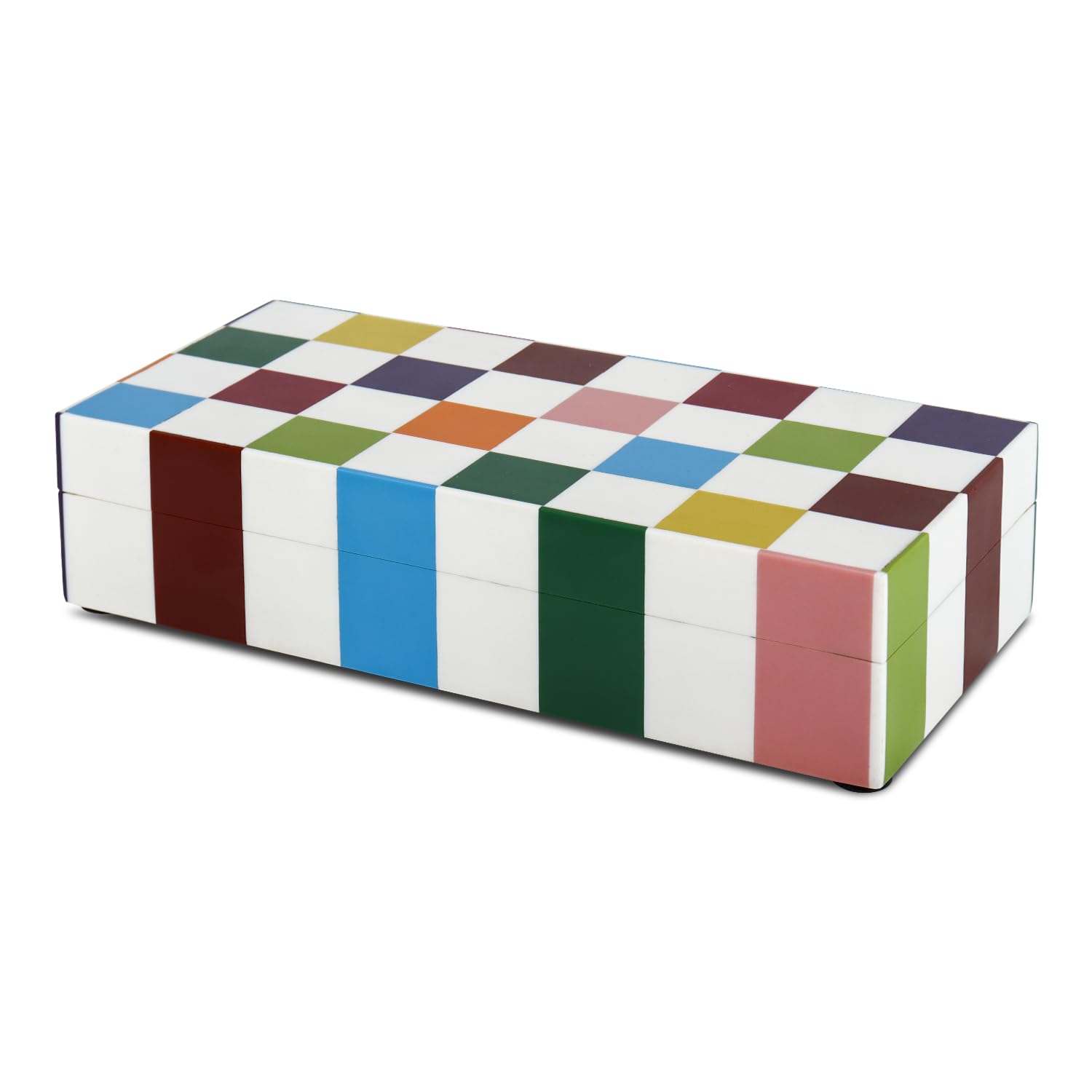 Handicrafts Home Decorative Storage Box with Lid 10x4.5x2.5, Keepsake & Memory Organizer Box with Lid for TV Remotes, Coffee Table Decor, Modern Shelf, Boho & Vintage Home Decor Accent, Medley Jester