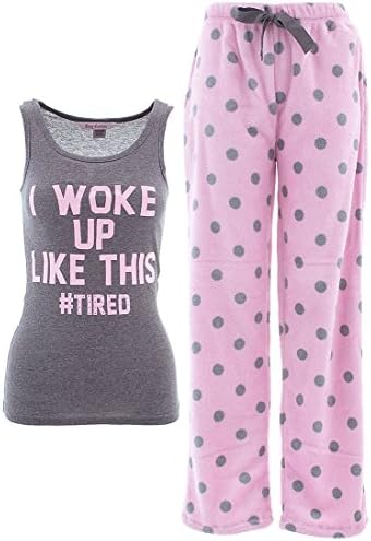 Cozy Couture I Woke Up #Tired Juniors Pajamas L