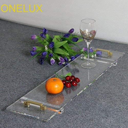 Custom Made Durable Clear Acrylic Bathtub Tray Caddy with Metal Handles