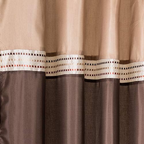 Lush Decor Terra Color Block Shower Curtain Fabric Striped Neutral