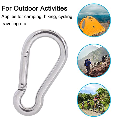 PROND Carabiner Clip, Heavy Duty Carabiner Clips, 316 Stainless Steel Carabiner Hooks, Multi-Purpose Spring Snap Hook, 2.7inch