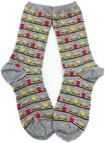 AesthetincCocktail Drink Coffee Pizza Shrimp Veggie Fruit Junk Food Novelty Cotton Socks Sport Exercise Gift