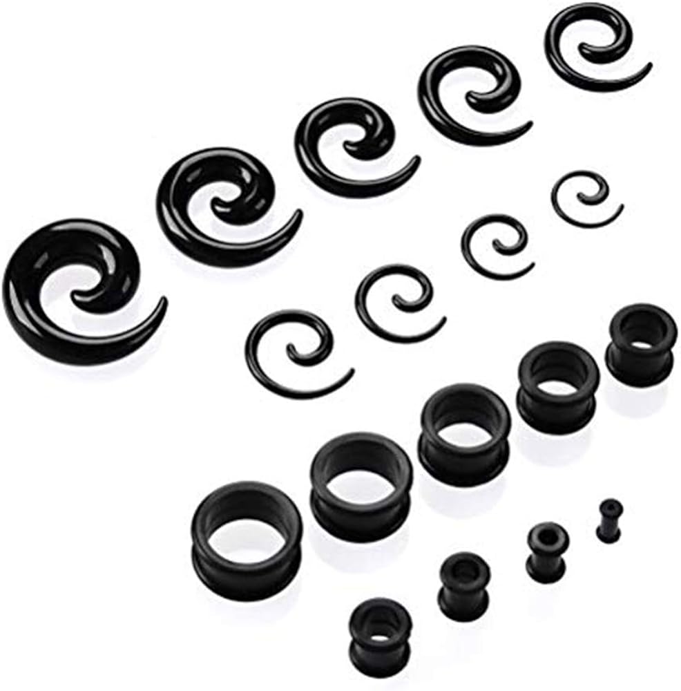 Pair Solid Acrylic Ear Plugs Flesh Tunnels – Stretcher Taper 8mm To 30mm – Multi-Colour