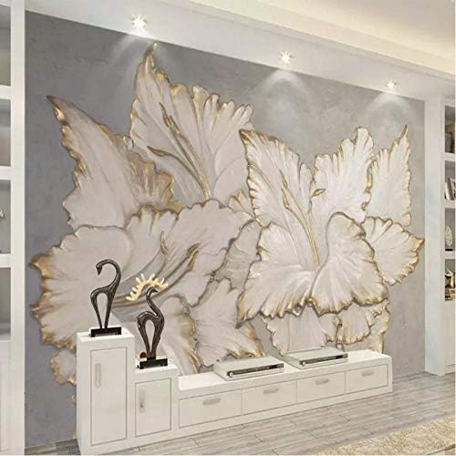 壁画の壁紙装飾 カスタム写真の壁紙3d美しいエンボスマグノリア壁画モダンなリビングルームテレビソファ家の装飾背景3d壁布 450x300cm 営業