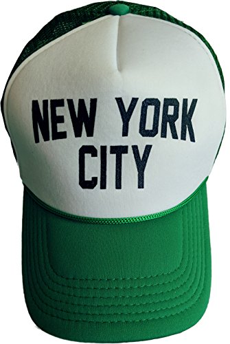 New York City Baseball Hat Screen-Printed Mesh Trucker Cap (Green)
