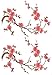 Two Asian Cherry Blossom Sakura Flower Iron on Embroidered Appliques Patch Japanese Chinese (Pink)