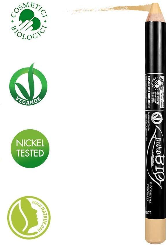 PuroBIO Certified Organic Multitasking Corrector Stick no 19 Olive Beige - for Red Blemishes,Capillaries. Contains Vitamins, Soy and Apricot Oil. ORGANIC. VEGAN. NICKEL TESTED, MADE IN ITALY
