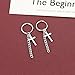 K-pop Style Cross Dangle Earrings Chain Pendant for Men or Women