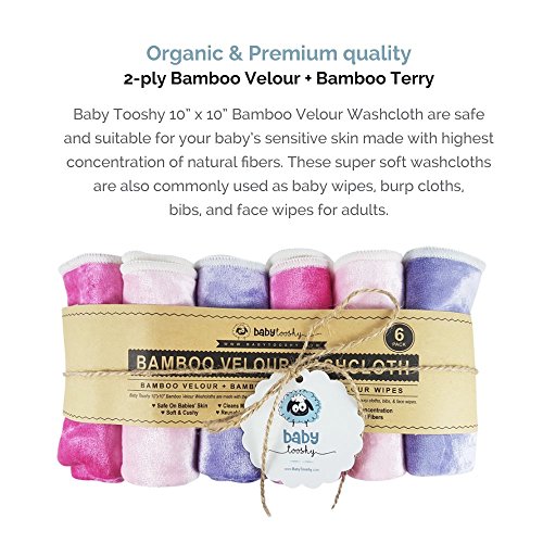 Baby Washcloths by Baby Tooshy. Soft & Organic Cloth Wipes Made of
