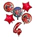 BCD-PRO Superhero Spiderman Balloons Bouquet 4th Birthday 6 pcs - Party Supplies - Ribbons included