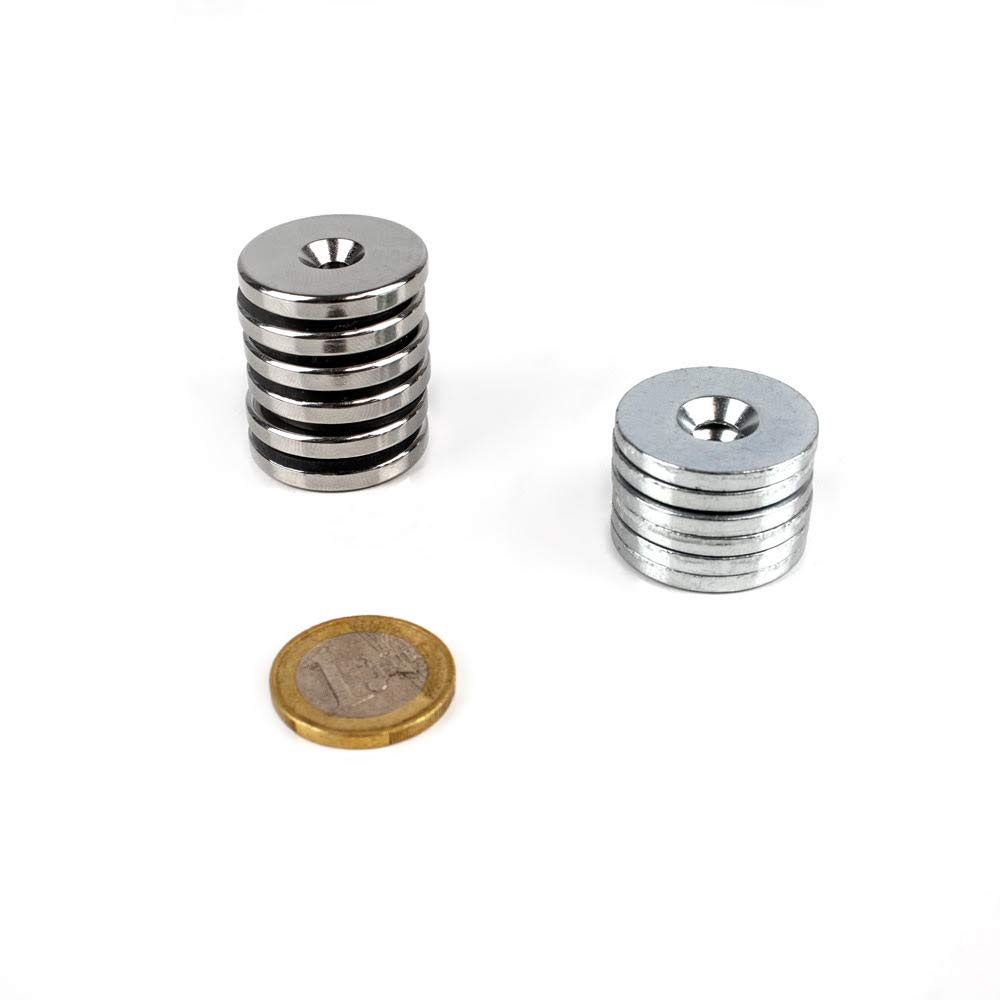 Kit de fijación magnética, apuntadores de disco de pesca con sus correspondientes casquillos, diámetro de 15 a 50 mm (4 apuntadores de 27 mm de diámetro, potencia de puntería 8,5 kg)