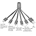 Multi USB Cable 2 Packs, JASTEK 2 Sets 4-in-1 and 6-in-1 Multiple USB Charging Cable Adapter Connector with Type C, 8 Pin, Micro USB, Mini USB Ports for Universal Charging - 2 Packs Grey