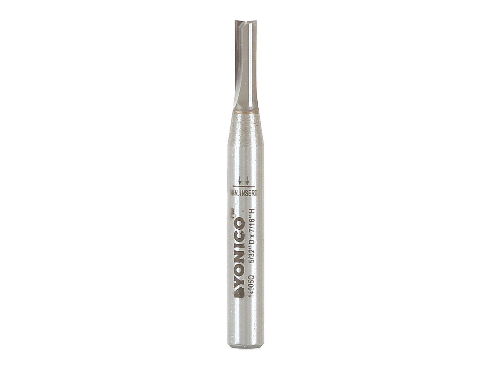 Yonico 14005q - Solid Carbide Insert Straight Router Bit, Cutting Diameter: 5/32", Cutting Length: 3/8" - 1/4" Shank
