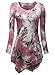 DJT Womens Tie Dyed Hankerchief Hemline Tunic Top Medium #17 Pink