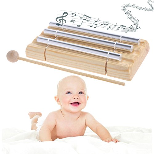 Misright Creative Wooden Percussion Trio Chime Solo Musical Instruments Meditation Relaxation