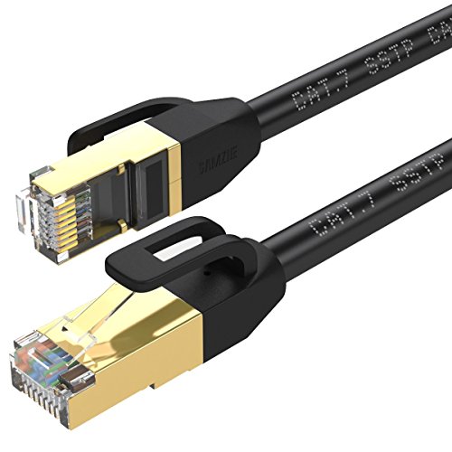 Cat7 Ethernet Cable 5M , cat 7 Patch Cord Gigabit Network lan cable high speed 10gbps gold plated RJ45 connector for Modem router Patch panel computer laptop TV box (5M, black color) — image 1