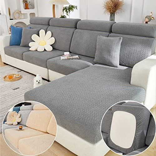 Slipcovers - Disayu Couch Cushion Covers Sofa Covers Couch Covers for Sofa Pet Friendly Universal Sofa Covers Washable Stretch Slipcovers for Sectional Sofa (Texture Gray,Large Single Seat Cover)