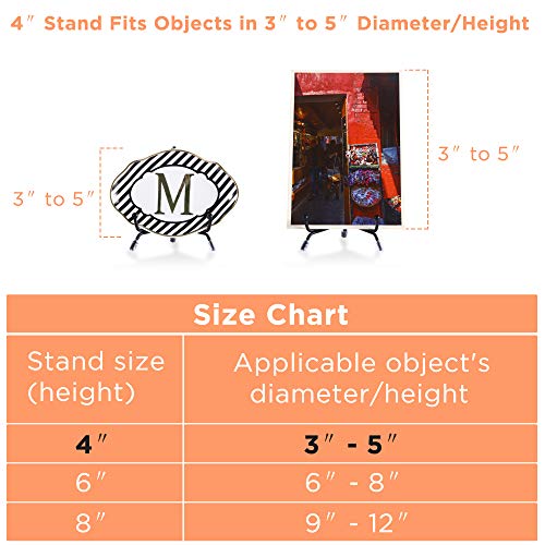image for IPOW 4 Pack 4 Inch Upgraded Anti-Slip Iron Plate Display Stand, Black 