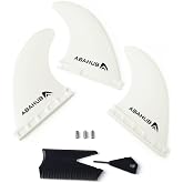 Abahub Surfboard Thruster Fins Set Compatible with Future Style Fin Box | Fiberglass Reinforced High Performance 3 Fins for Surf Boards, Longboard, Shortboard, Black/Blue/White/Fiberglass