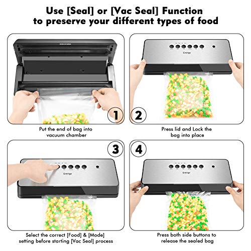Vacuum Sealer Machine By Entrige, Automatic Food Sealer for Food
