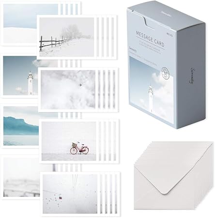 Amazon モノライク メッセージカード ミニカード セレニティ Message Card Serenity 40枚封筒枚セットミニサイズデザイン文具お祝いのカード感謝カード グリーティングカード 文房具 オフィス用品
