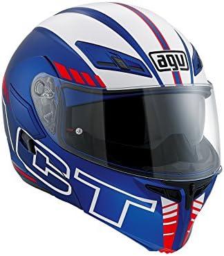 AGV Compact ST Matt Blue Silver Red Flip Up Motorcycle Helmet (L / 59-60cm)